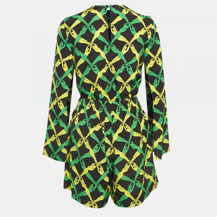 Pre Owned Bottega Veneta Multicolor Fantasia Print Crepe Top and Shorts Set S