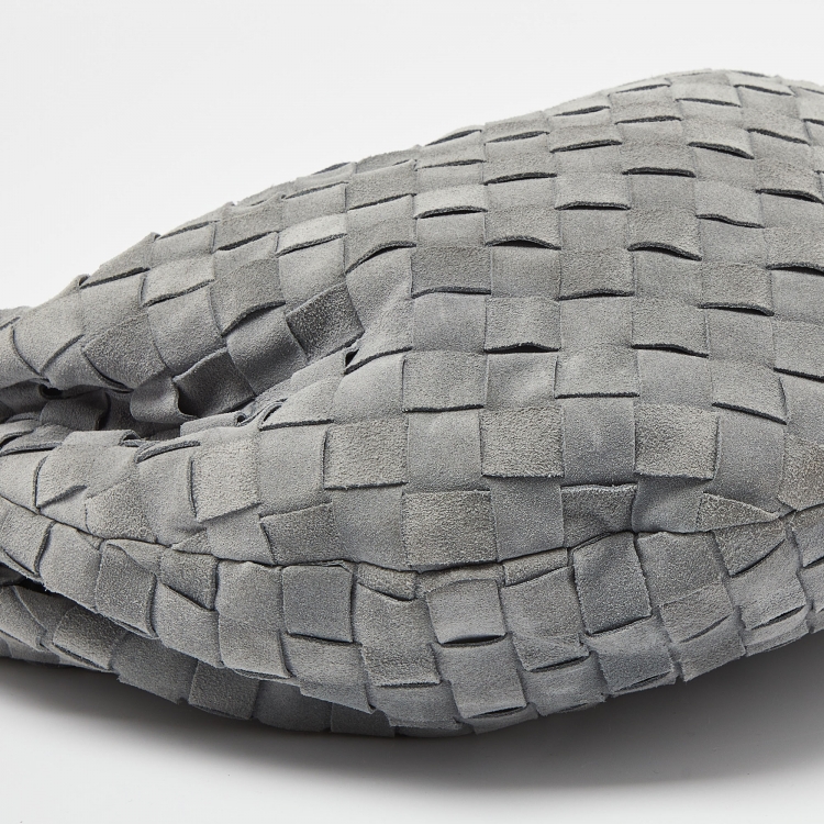 Pre Owned Bottega Veneta Grey Intrecciato Suede Teen Jodie Hobo