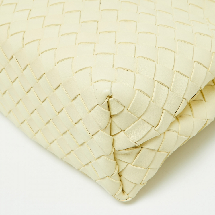 Pre Owned Bottega Veneta Yellow Intrecciato Leather Small Andiamo Tote
