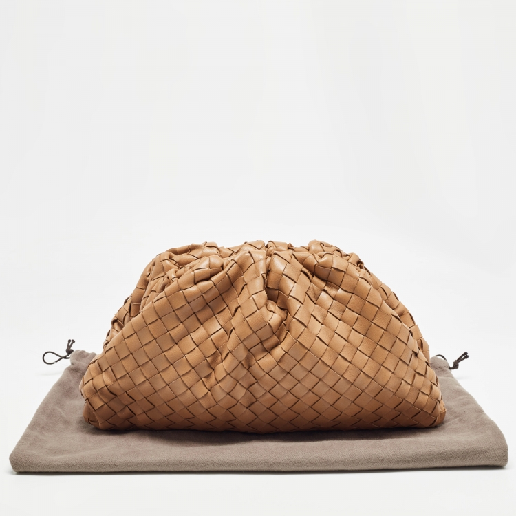 Pre Owned Bottega Veneta Brown Intrecciato Leather Teen Pouch