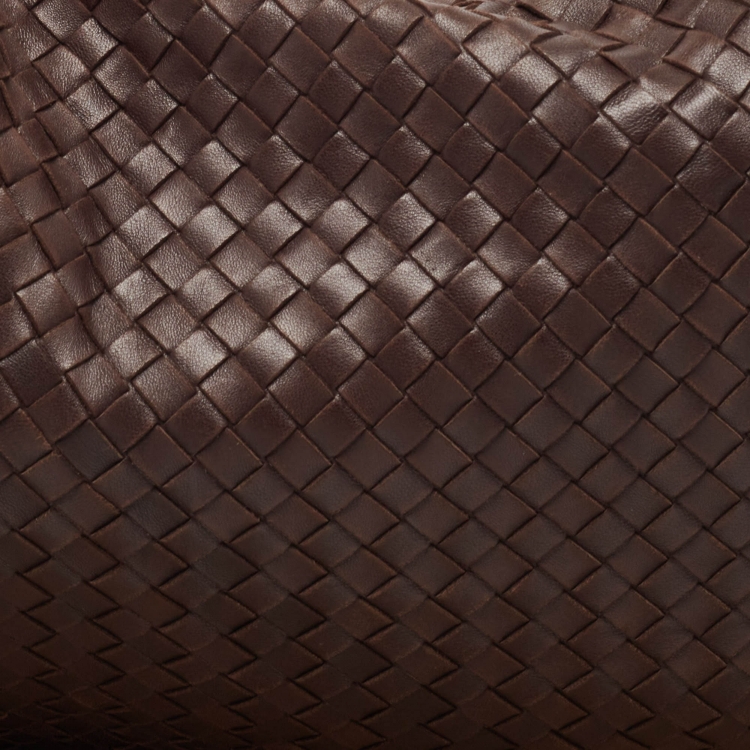 Pre Owned Bottega Veneta Brown Intrecciato Leather Large Veneta Hobo