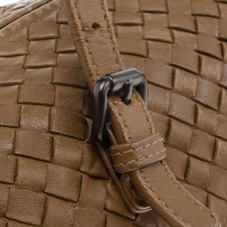 Pre Owned Bottega Veneta Intreciato Brown Top Handle Bag 