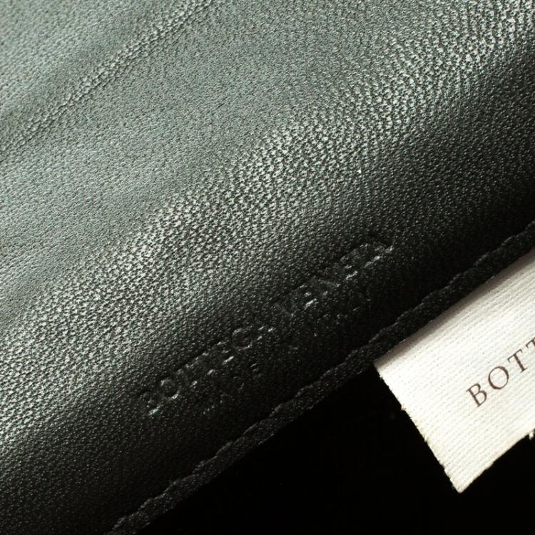 Pre Owned Bottega Veneta Dark Grey Leather Intrecciato Card Holder
