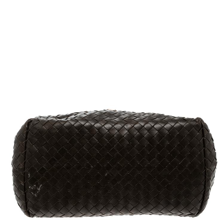 Pre Owned Bottega Veneta Brown Intrecciato Leather Bowling Bag