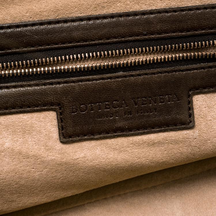 Pre Owned Bottega Veneta Brown Intrecciato Leather Bowling Bag