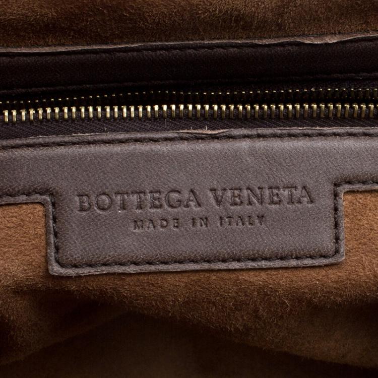 Pre Owned Bottega Veneta Green/Brown Lizard Limited Edition 033/200 Frame Satchel