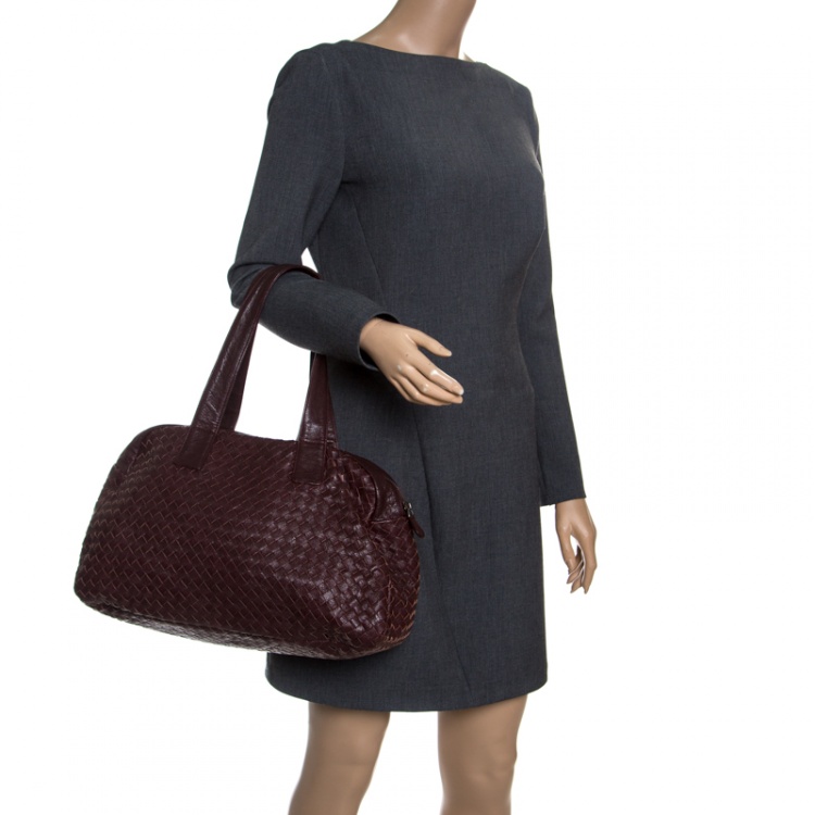 Pre Owned Bottega Veneta Ebano Intrecciato Leather Satchel
