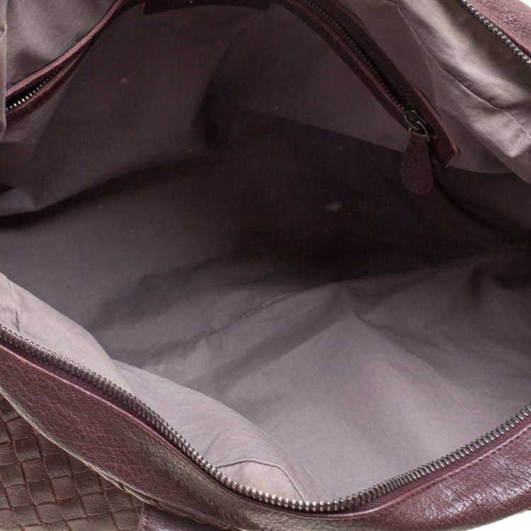 Pre Owned Bottega Veneta Ebano Intrecciato Leather Satchel