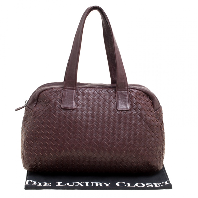 Pre Owned Bottega Veneta Ebano Intrecciato Leather Satchel