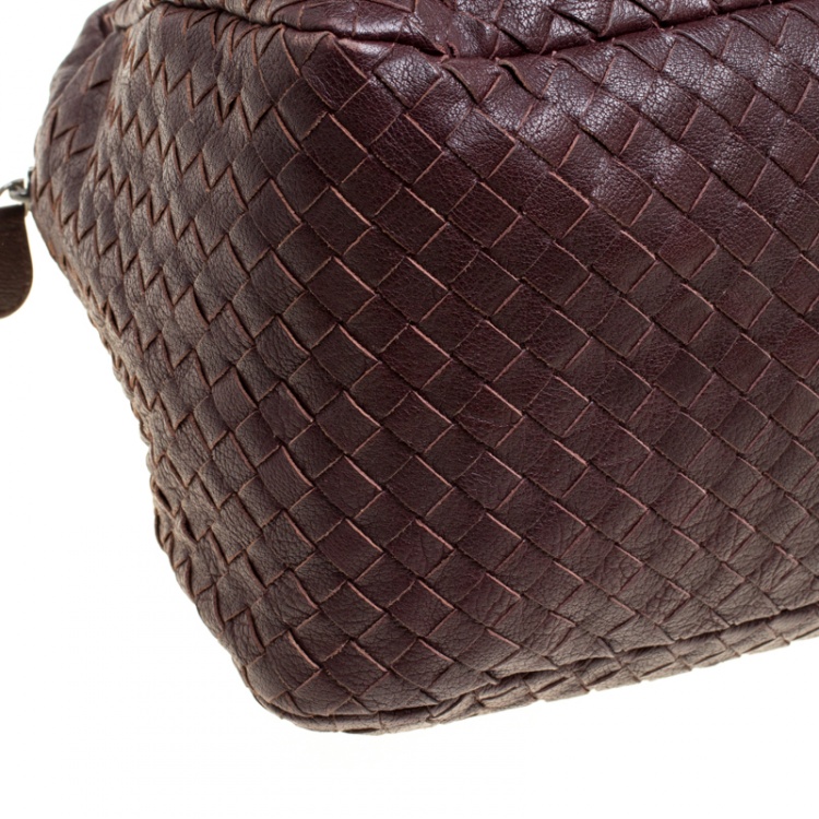 Pre Owned Bottega Veneta Ebano Intrecciato Leather Satchel