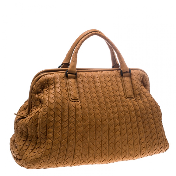 مملوكة مسبقًا Bottega Veneta Brown Intrecciato Leather New Bond Satchel