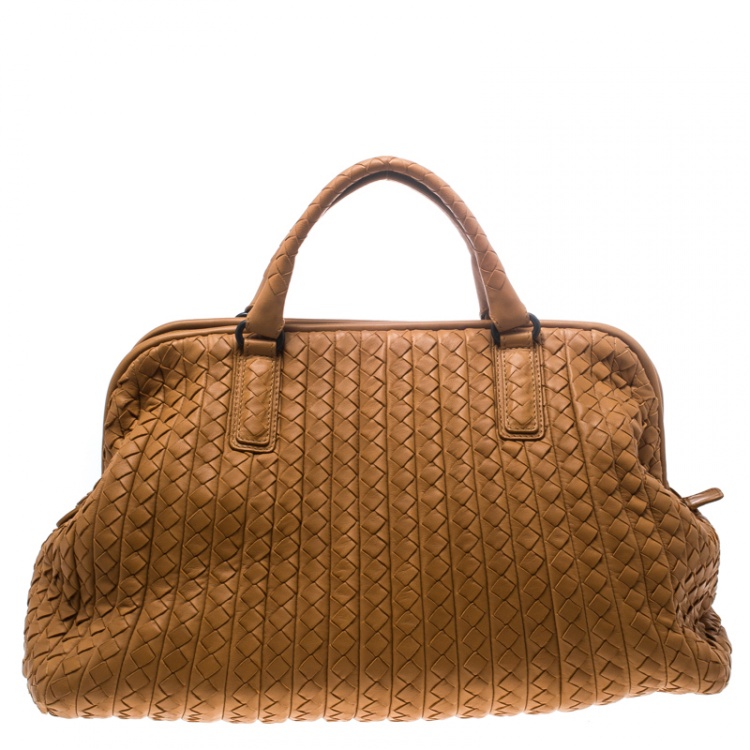 مملوكة مسبقًا Bottega Veneta Brown Intrecciato Leather New Bond Satchel