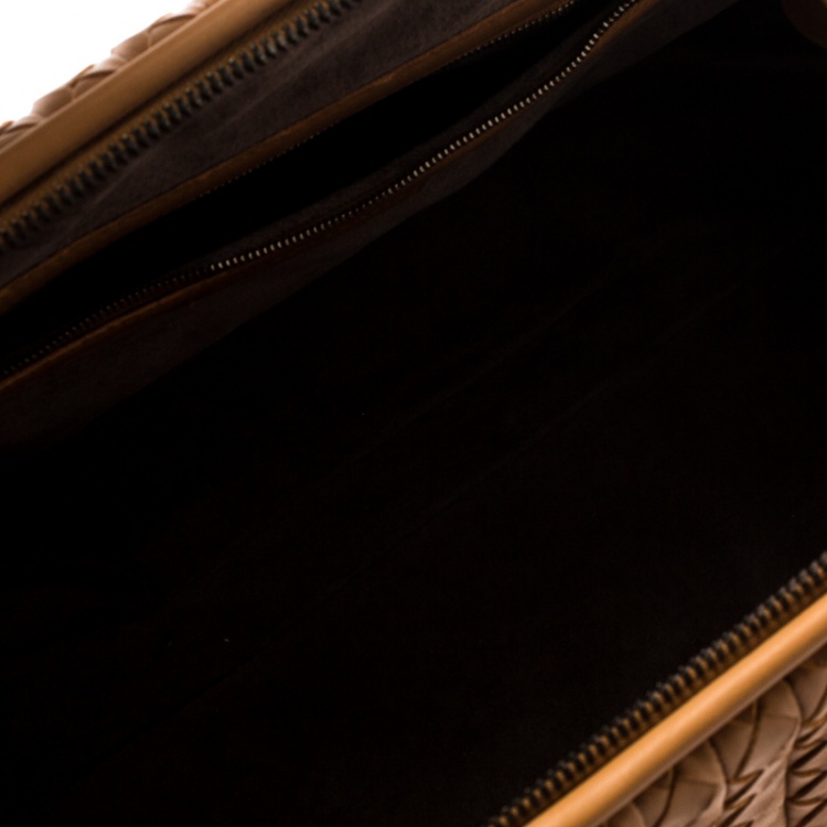 مملوكة مسبقًا Bottega Veneta Brown Intrecciato Leather New Bond Satchel