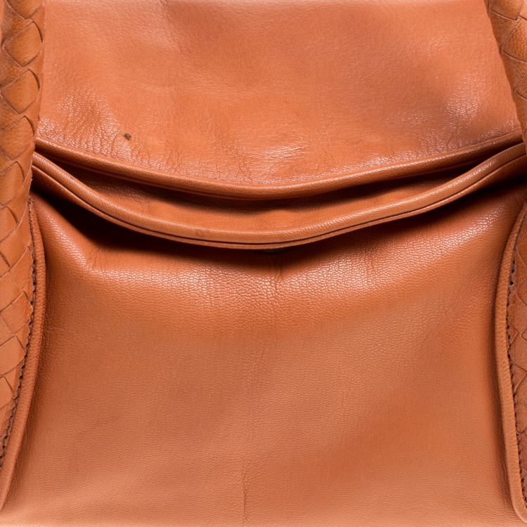 Pre Owned Bottega Veneta Copper Leather Satchel
