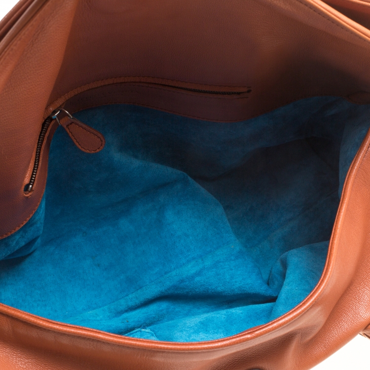 Pre Owned Bottega Veneta Copper Leather Satchel