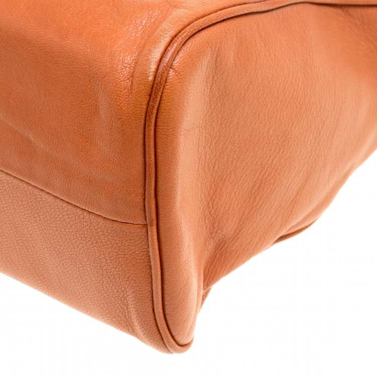 Pre Owned Bottega Veneta Copper Leather Satchel