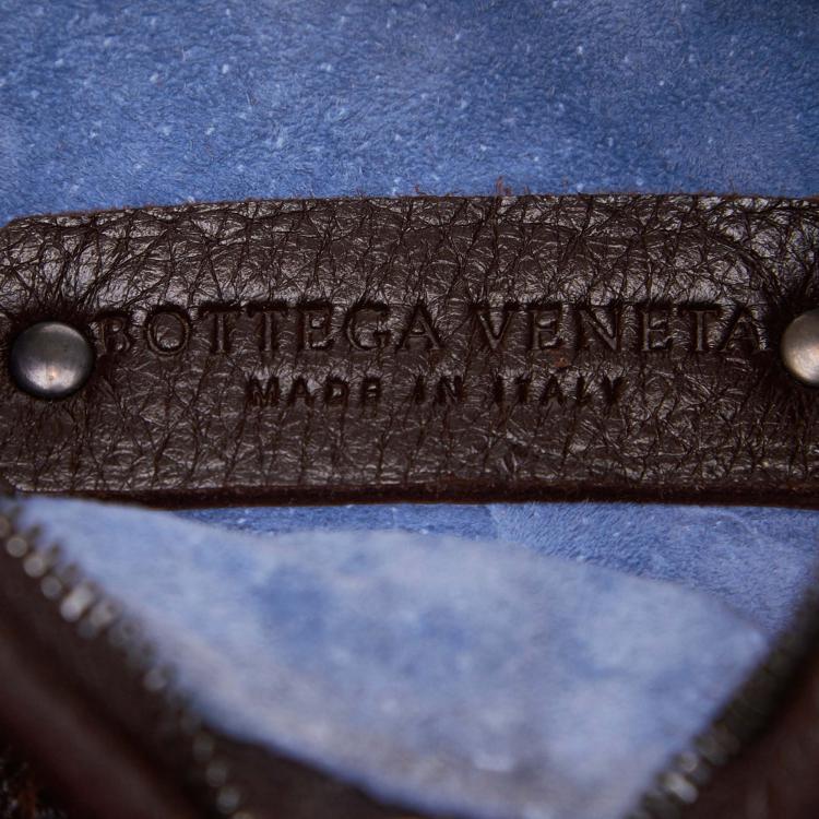 Pre Owned Bottega Veneta Dark Brown Leather Dune Mini Veneta Hobo