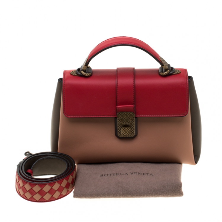 Pre Owned Bottega Veneta Multicolor Leather Small Piazza Top Handle Bag