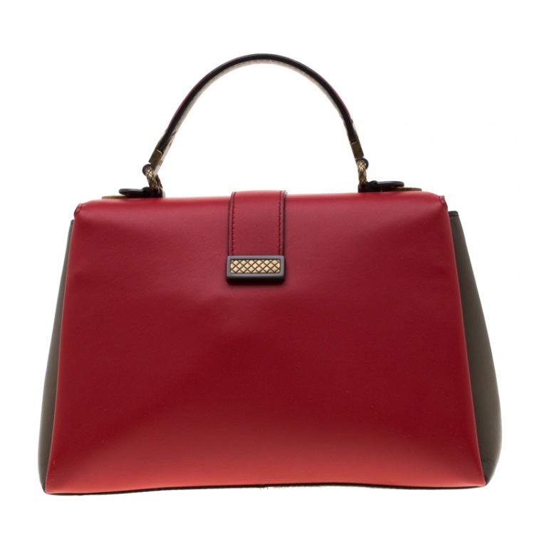 Pre Owned Bottega Veneta Multicolor Leather Small Piazza Top Handle Bag