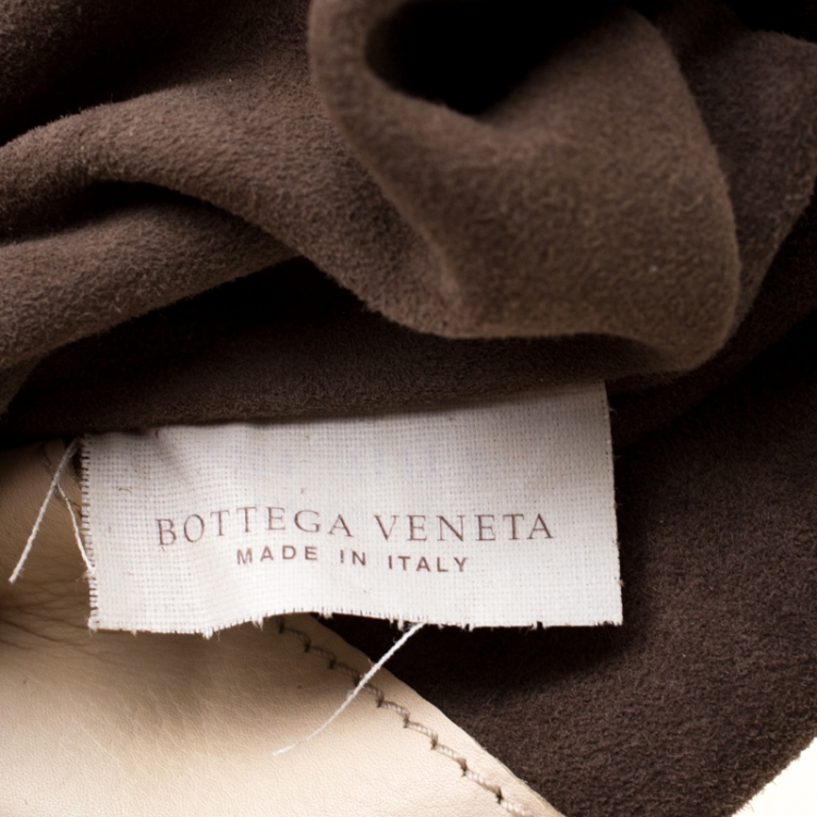 Pre Owned Bottega Veneta Off White Leather Top Handle Bag
