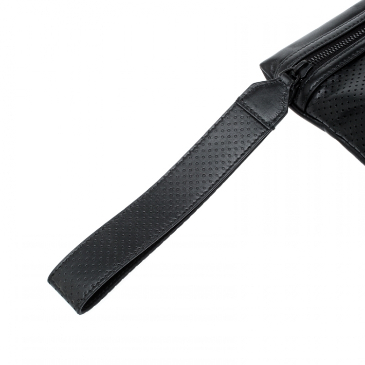 Pre Owned Bottega Veneta Black Leggero Leather Pouch