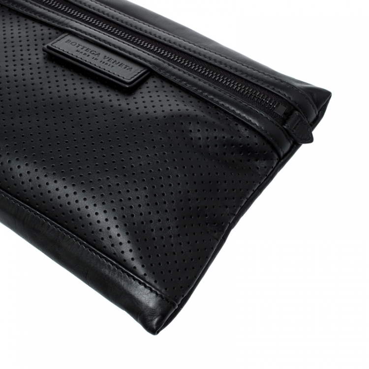 Pre Owned Bottega Veneta Black Leggero Leather Pouch