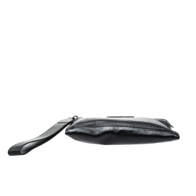 Pre Owned Bottega Veneta Black Leggero Leather Pouch
