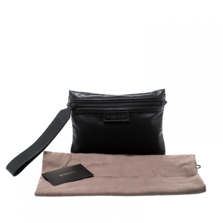Pre Owned Bottega Veneta Black Leggero Leather Pouch