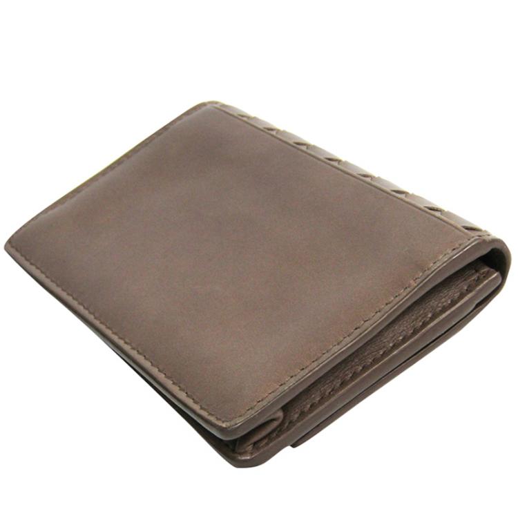 Pre Owned Bottega Veneta Brown Intrecciato Nappa Leather Card Case
