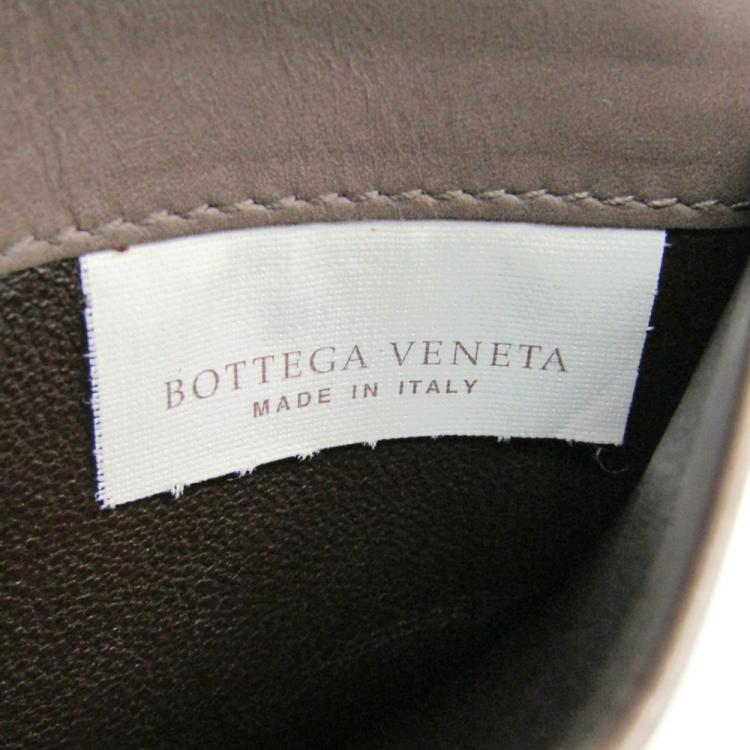 Pre Owned Bottega Veneta Brown Intrecciato Nappa Leather Card Case