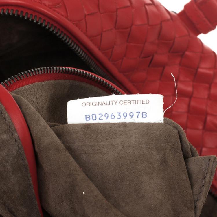 Pre Owned Bottega Veneta Red Intrecciato Boston Bag