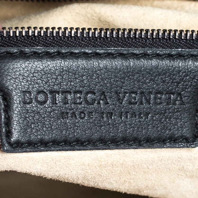 Pre Owned Bottega Veneta Dark Grey Intrecciato Leather Satchel