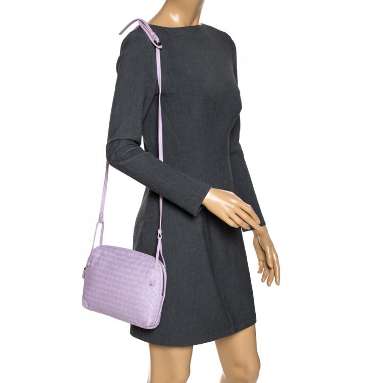 Shop Pre-owned Bottega Veneta Lavender Intrecciato Leather Nodini