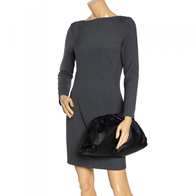 Pre Owned Bottega Veneta Black Leather The Pouch 