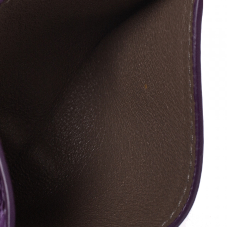 Pre Owned Bottega Veneta Lilac Snakeskin Card Holder