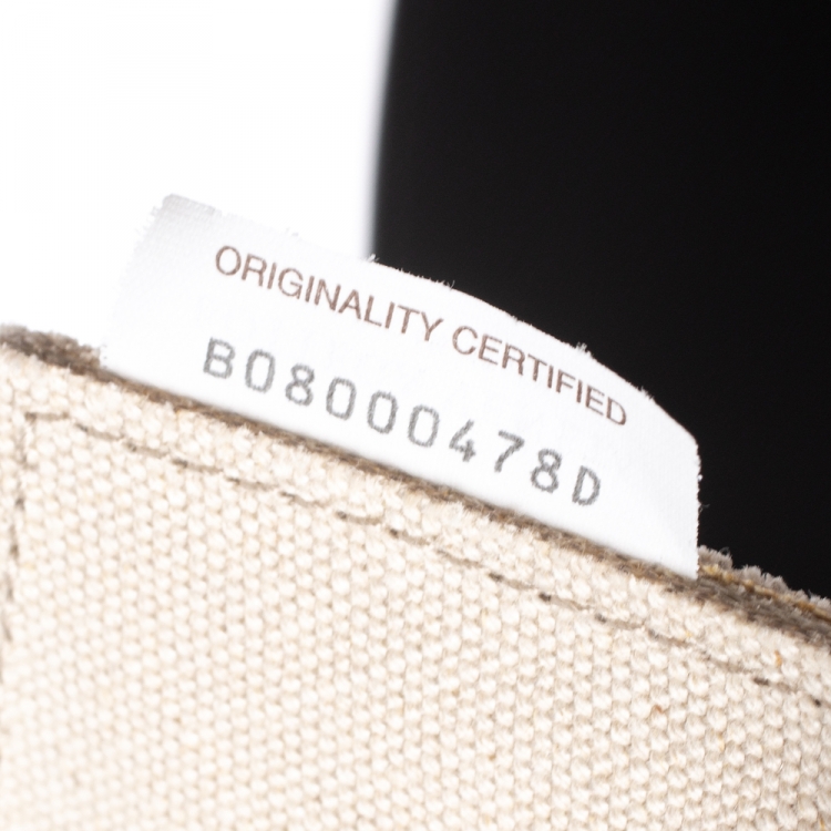 Pre Owned Bottega Veneta Cream/Black Canvas and Leather Slip Tote
