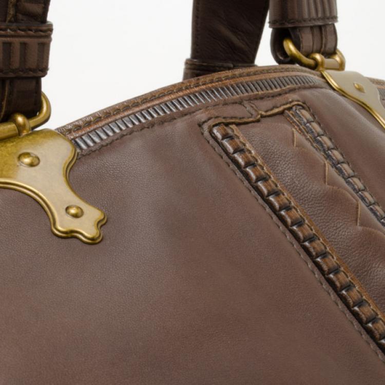 Pre Owned Bottega Veneta Brown Leather Shopping Tote 