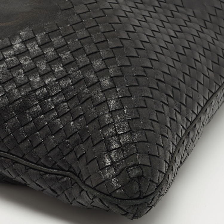 Pre Owned Bottega Veneta Black Intrecciato Leather Farfalle Draw String Bag