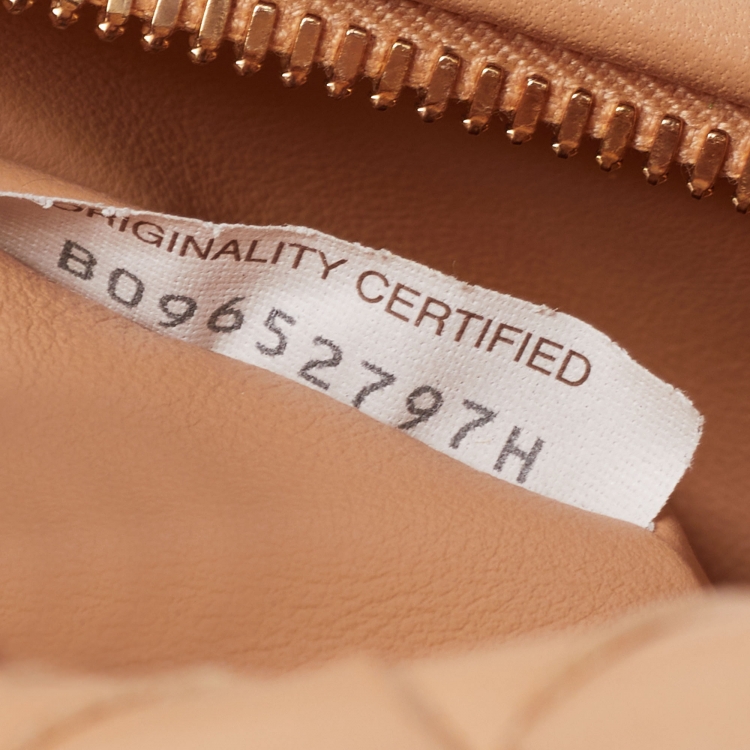 Pre Owned Bottega Veneta Almond Gold Intrecciato Leather Mini Jodie Hobo
