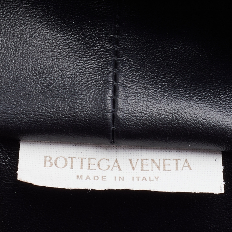 Pre Owned Bottega Veneta Black Leather Mini Double Knot Hobo