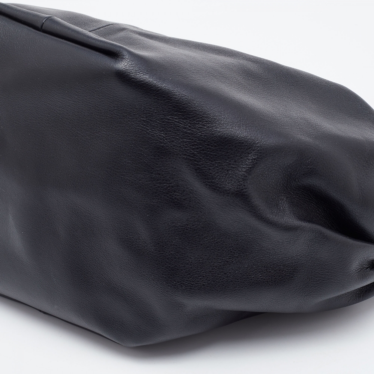 Pre Owned Bottega Veneta Black Leather Mini Double Knot Hobo