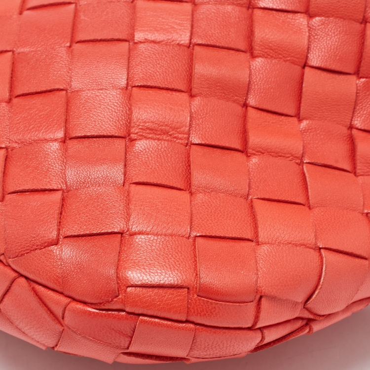 Pre Owned Bottega Veneta Red Intrecciato Leather Mini BV Jodie Bag