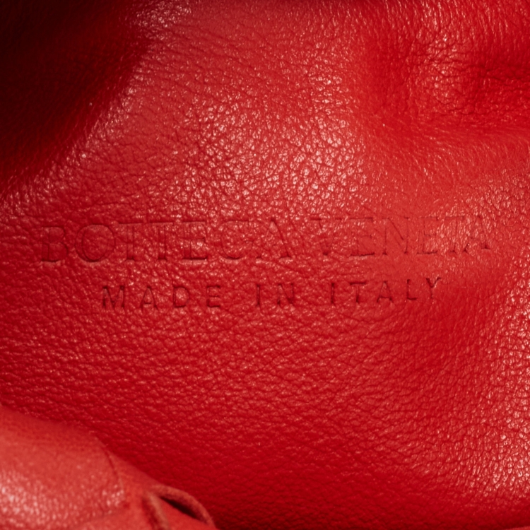 Pre Owned Bottega Veneta Red Intrecciato Leather Mini BV Jodie Bag