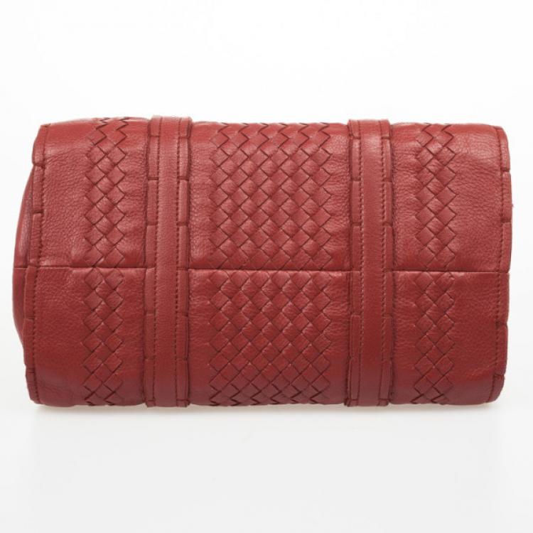 Pre Owned Bottega Veneta Burnt Orange Intrecciato Satchel