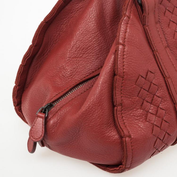 Pre Owned Bottega Veneta Burnt Orange Intrecciato Satchel