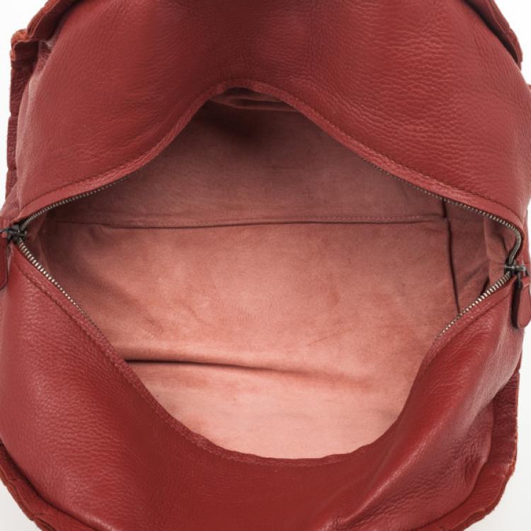 Pre Owned Bottega Veneta Burnt Orange Intrecciato Satchel