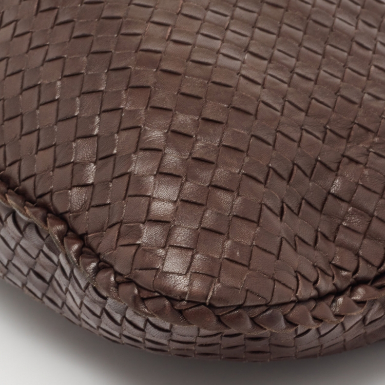Pre Owned Bottega Veneta Choco Brown Intrecciato Leather Veneta Hobo
