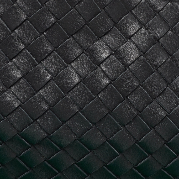 Pre Owned Bottega Veneta Black Intrecciato Leather Turn Pouch