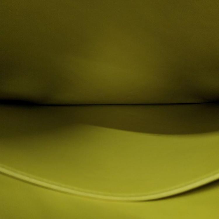 Pre Owned Bottega Veneta Deep Khaki Leather Mesh Clutch Bag