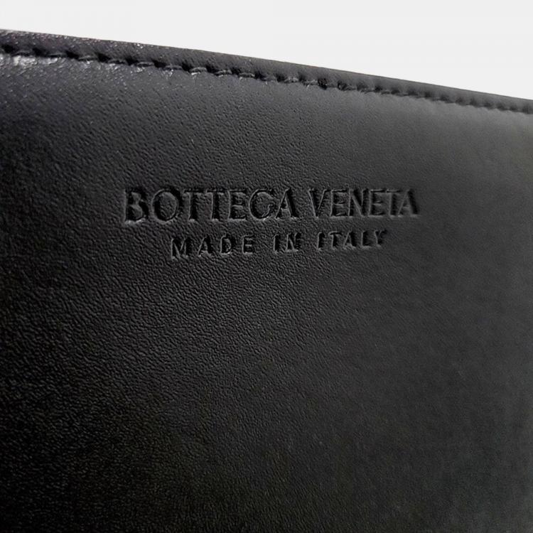 Pre Owned Bottega Veneta Black Leather Mesh Clutch Bag
